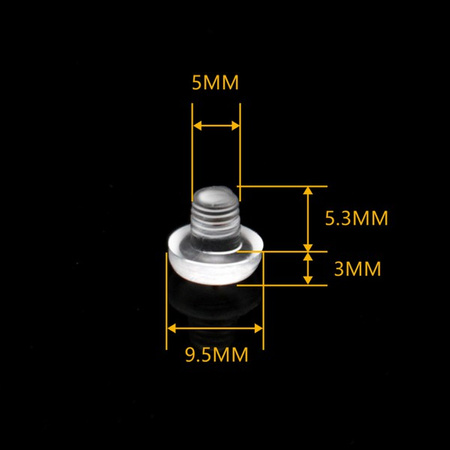 Odbojnik - 5mm - Zderzak Drzwi - Śruba Antykolizyjna - Transparentna - 10szt