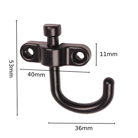 Haczyk Obrotowy - Czarny - 53mm - Metalowy Haczyk 