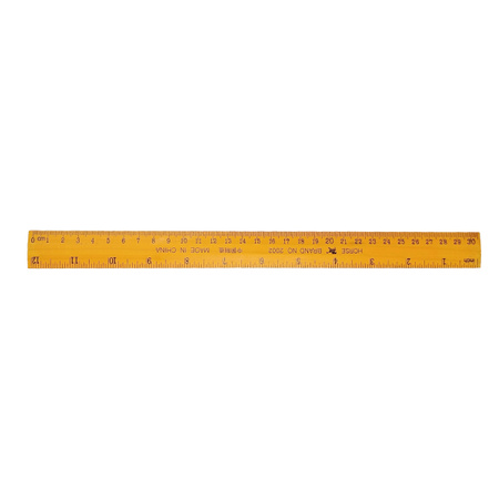 Żółta Drewniana Linijka - 30cm - Wielofunkcyjna Miara - Do Rysowania