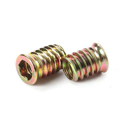 Mufa do drewna dwugwintowa M6x25mm - 10szt - Wypustka meblowa - Wkręt - Nakrętka