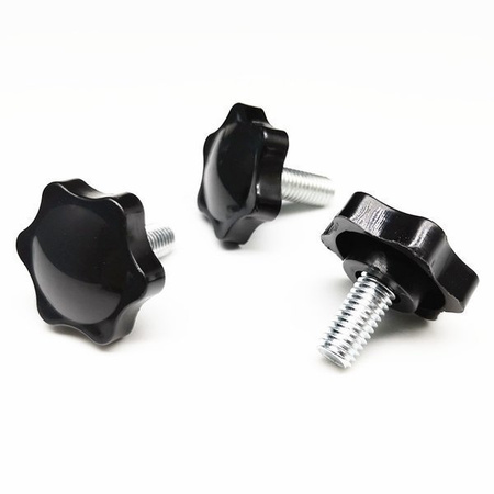 Pokrętło gwiazdowe M6x16mm - gałka, śruba z łbem bakelitowym
