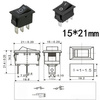 Przełącznik kołyskowy KCD1 20x15 - przełącznik ON/OFF/ON - 230V - 3 PIN