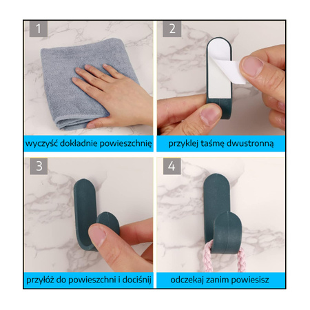 Wall hook - blue - adhesive hanger - 56x17mm - Holder