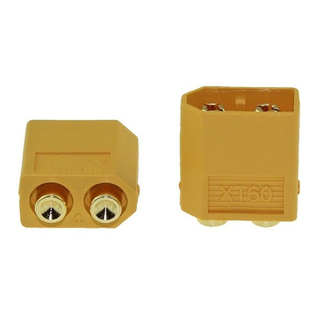 Connector XT60-PB - plug + straight socket - complete AMASS connector