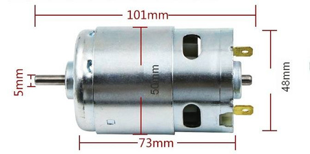 Silnik szczotkowy DC 24V - klasy 895 - oś 5mm - 10000RPM - podwójne łożysko - duży moment obrotowy