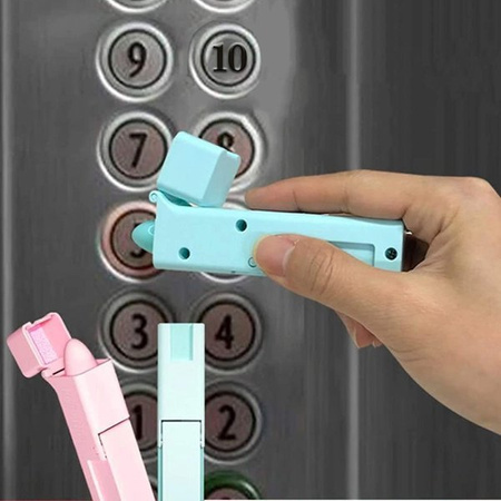 Asystent do bezdotykowego otwierania drzwi - różowy - przenośny przycisk windy 