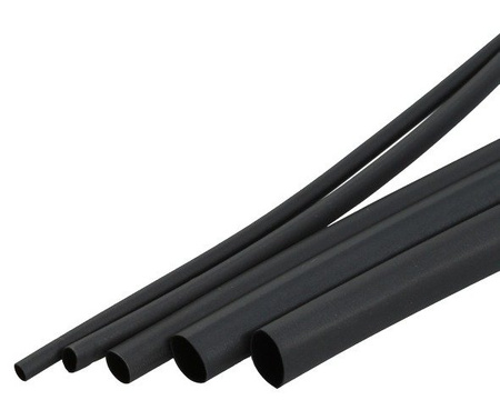 Rurka Termokurczliwa Ø2mm 1mb - czarna - elastyczna - silikonowa