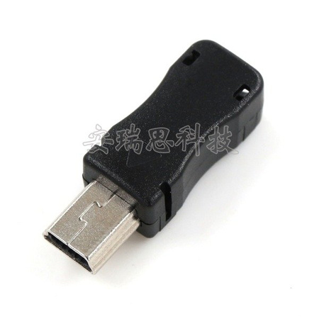 Wtyk mini USB - z osłoną - montowany na kabel - męski